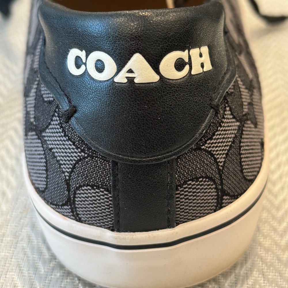 COACH WOMEN's Signature Jacquard Leather Lace Up Skate Sneaker size 9.5 - Picture 5 of 6
